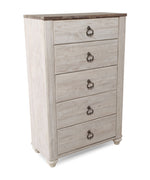 Willowton Whitewash Wood 5-Drawer Chest