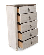 Willowton Whitewash Wood 5-Drawer Chest