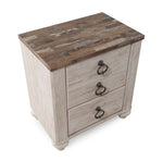 Willowton Whitewash Wood 2-Drawer Nightstand