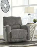 Wittlich Slate Chenille Fabric Manual Swivel Glider Recliner