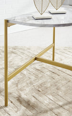 Wynora White/Gold Chair Side End Table