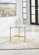 Wynora White/Gold Chair Side End Table