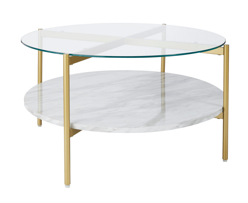 Wynora White/Gold Coffee Table