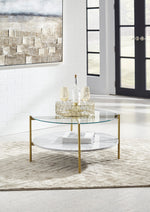 Wynora White/Gold Coffee Table