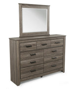 Zelen 6-Pc Warm Gray Wood Queen Panel Bedroom Set