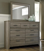 Zelen Warm Gray Wood Dresser Mirror