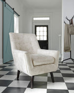 Zossen Ivory Velvet Accent Chair