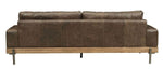 Silchester Chocolate Top Grain Leather/Oak 2-Seat Sofa (Oversized)