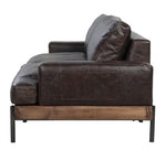 Silchester Chocolate Top Grain Leather/Oak 2-Seat Sofa (Oversized)