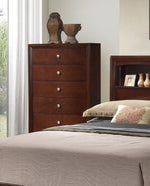 Simona 6-Pc Cherry Wood Queen Bedroom Set with Storage Bed