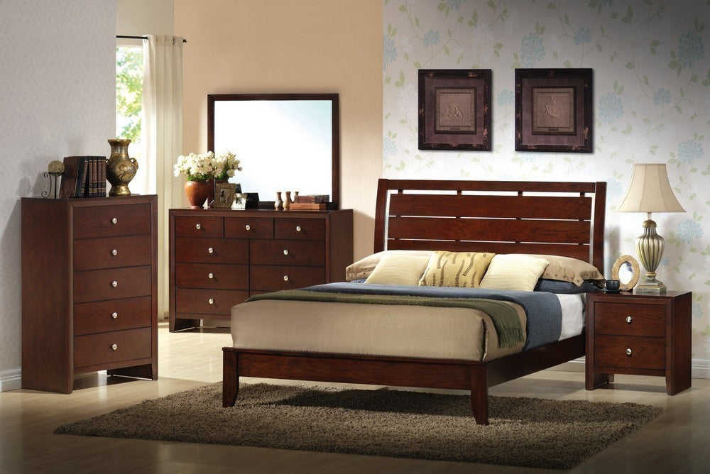 Simona Cherry Wood 9 Drawer Dresser With Mirror Aetna Stores 0591