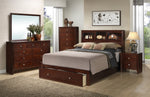 Simona Cherry Wood Queen Bed with Storage
