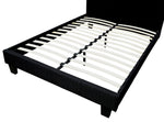 Sims Black Linen Upholstered Queen Bed