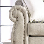 Sinatra Silver Chenille Fabric Loveseat