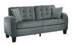 Sinclair Gray Fabric 2-Seat Sofa with 2 Pillows