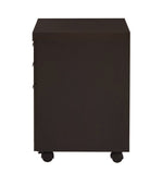 Skylar Cappuccino Wood 3-Drawer Mobile File Cabinet