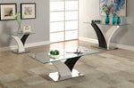 Sloane White/Dark Gray Glass Coffee Table