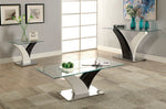 Sloane White/Dark Gray Glass Sofa Table