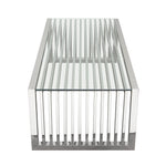 Soho Glass/Stainless Steel Rectangular Cocktail Table