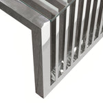 Soho Glass/Stainless Steel Rectangular Cocktail Table