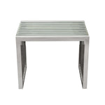 Soho Glass/Stainless Steel Rectangular End Table