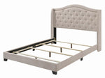 Sonoma Beige Fabric Upholstered Full Panel Bed