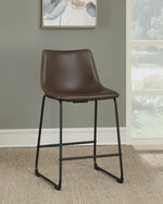 Sorne 2 Two-Tone Brown Leatherette Counter Height Stools
