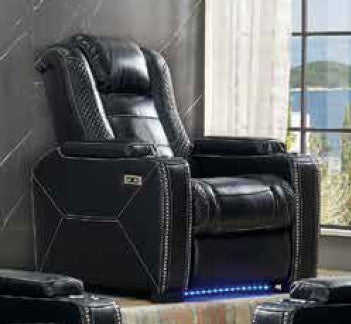 Starla Black Leather Air Power Recliner