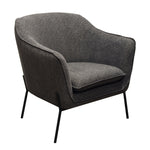 Status Grey Plush Fabric Accent Chair