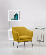 Status Yellow Plush Fabric Accent Chair