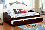 Sunset Espresso Wood Twin Daybed with Trundle