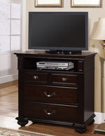 Syracuse Dark Walnut Wood Media Chest