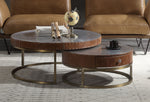 Tamas Cocoa Top Grain Leather/Aluminum Coffee Table