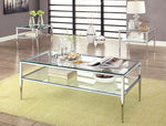 Tanika Chrome Metal/Glass Coffee Table