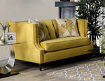 Tegan Royal Yellow Microfiber Loveseat