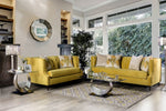 Tegan Royal Yellow Microfiber Sofa (Oversized)