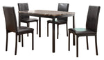 Tempe Black Metal Dining Table with Marble Top