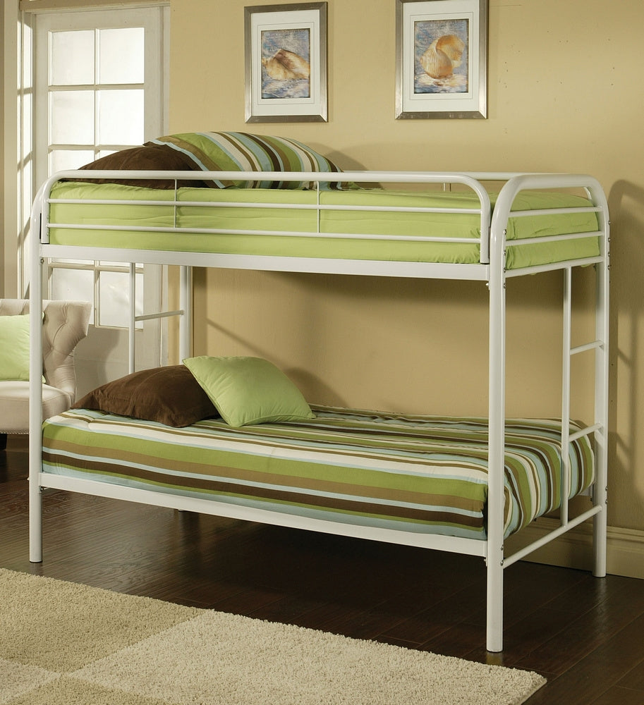 Thomas White Metal Twin over Twin Bunk Bed