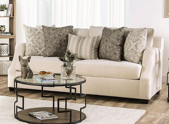 Laila Ivory Chenille 2-Seat Sofa