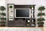 Tienen Gray Solid Wood Glass TV Stand