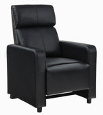 Toohey Black Leatherette Push Back Manual Recliner