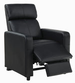 Toohey Black Leatherette Push Back Manual Recliner