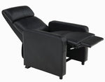 Toohey Black Leatherette Push Back Manual Recliner