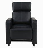 Toohey Black Leatherette Push Back Manual Recliner