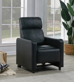 Toohey Black Leatherette Push Back Manual Recliner