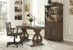 Toulon Brown Wood Writing Desk with Drawer