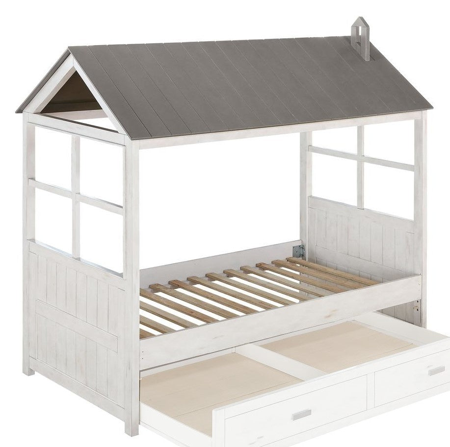 Tree House II White & Gray Wood Twin Bed