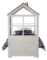 Tree House II White & Gray Wood Twin Bed