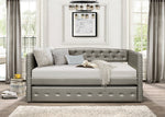 Trill Silver Vinyl Twin Daybed with Trundle