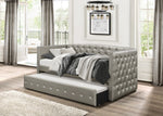 Trill Silver Vinyl Twin Daybed with Trundle